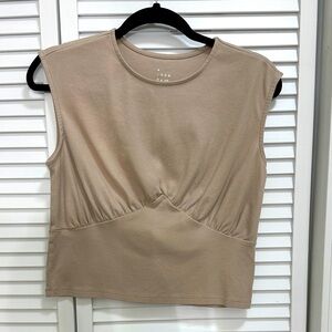 A New Day Sleeveless Beige Top